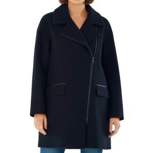 SOIA & KYO Straight Fit Wool Blend Coat